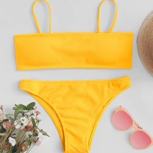 NWOT Romwe yellow bikini